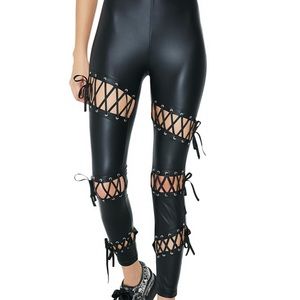 Lace up leggings